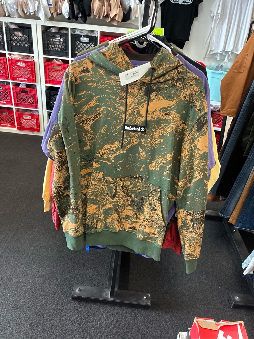 Timberland Shirt Men’s SZ Med Sweatshirt Hoodie Woodland Camo Graphic New NWT